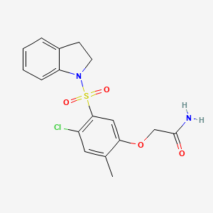 2-[4-Chloro-5-(2,3-dihydroindol-1-ylsulfonyl)-2-methylphenoxy]acetamide