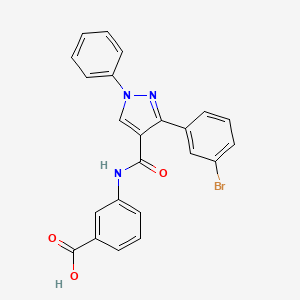 3-({[3-(3-bromophenyl)-1-phenyl-1H-pyrazol-4-yl]carbonyl}amino)benzoic acid