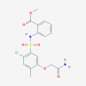 molecular formula C17H17ClN2O6S B3514679 Methyl 2-[[5-(2-amino-2-oxoethoxy)-2-chloro-4-methylphenyl]sulfonylamino]benzoate 