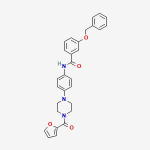 molecular formula C29H27N3O4 B3514687 3-(benzyloxy)-N-{4-[4-(2-furoyl)-1-piperazinyl]phenyl}benzamide 