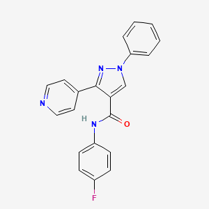 N-(4-fluorophenyl)-1-phenyl-3-(4-pyridinyl)-1H-pyrazole-4-carboxamide