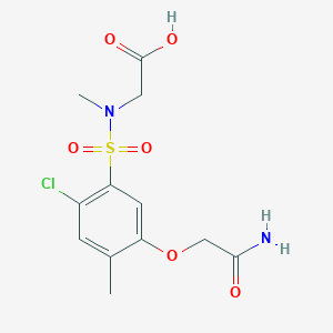 molecular formula C12H15ClN2O6S B3514706 2-[[5-(2-Amino-2-oxoethoxy)-2-chloro-4-methylphenyl]sulfonyl-methylamino]acetic acid 