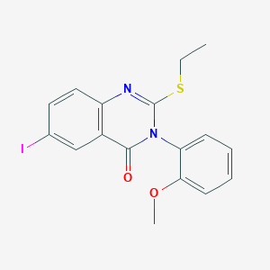 molecular formula C17H15IN2O2S B3514713 2-(ethylthio)-6-iodo-3-(2-methoxyphenyl)-4(3H)-quinazolinone 