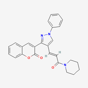 3-[4-[(E)-3-oxo-3-piperidin-1-ylprop-1-enyl]-1-phenylpyrazol-3-yl]chromen-2-one