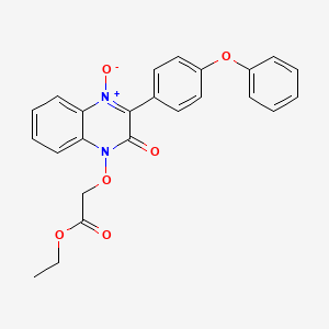 molecular formula C24H20N2O6 B3514737 ethyl {[4-oxido-2-oxo-3-(4-phenoxyphenyl)-1(2H)-quinoxalinyl]oxy}acetate 