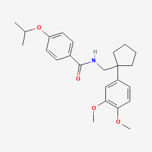 molecular formula C24H31NO4 B3514752 N-[[1-(3,4-dimethoxyphenyl)cyclopentyl]methyl]-4-propan-2-yloxybenzamide 