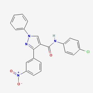 N-(4-chlorophenyl)-3-(3-nitrophenyl)-1-phenylpyrazole-4-carboxamide