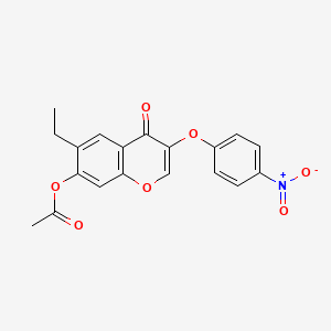 6-ethyl-3-(4-nitrophenoxy)-4-oxo-4H-chromen-7-yl acetate