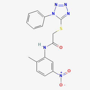 molecular formula C16H14N6O3S B3514792 N-(2-methyl-5-nitrophenyl)-2-[(1-phenyl-1H-tetrazol-5-yl)sulfanyl]acetamide 