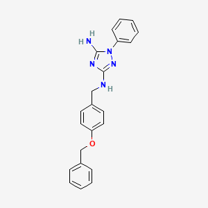 molecular formula C22H21N5O B3514862 N~3~-[4-(benzyloxy)benzyl]-1-phenyl-1H-1,2,4-triazole-3,5-diamine 