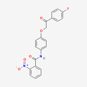 molecular formula C21H15FN2O5 B3514869 N-{4-[2-(4-fluorophenyl)-2-oxoethoxy]phenyl}-2-nitrobenzamide 