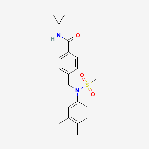 molecular formula C20H24N2O3S B3514900 N-cyclopropyl-4-{[(3,4-dimethylphenyl)(methylsulfonyl)amino]methyl}benzamide 