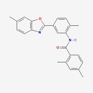 2,4-dimethyl-N-[2-methyl-5-(6-methyl-1,3-benzoxazol-2-yl)phenyl]benzamide