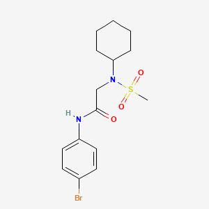 molecular formula C15H21BrN2O3S B3514913 N~1~-(4-bromophenyl)-N~2~-cyclohexyl-N~2~-(methylsulfonyl)glycinamide 