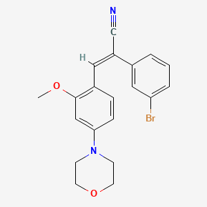 molecular formula C20H19BrN2O2 B3514926 (E)-2-(3-bromophenyl)-3-(2-methoxy-4-morpholin-4-ylphenyl)prop-2-enenitrile 