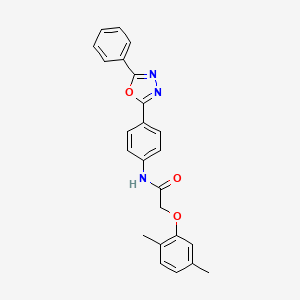 molecular formula C24H21N3O3 B3514933 2-(2,5-dimethylphenoxy)-N-[4-(5-phenyl-1,3,4-oxadiazol-2-yl)phenyl]acetamide 