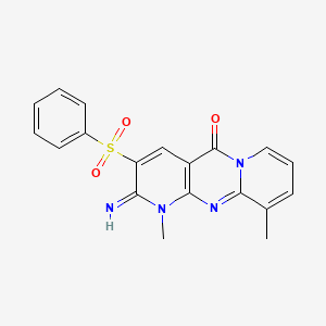 2-Imino-1,10-dimethyl-3-(phenylsulfonyl)-1,6-dihydropyridino[2,3-d]pyridino[1, 2-a]pyrimidin-5-one