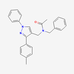 molecular formula C26H25N3O B3514977 N-benzyl-N-{[3-(4-methylphenyl)-1-phenyl-1H-pyrazol-4-yl]methyl}acetamide 