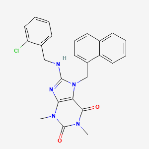 molecular formula C25H22ClN5O2 B3514982 8-[(2-Chlorophenyl)methylamino]-1,3-dimethyl-7-(naphthalen-1-ylmethyl)purine-2,6-dione 