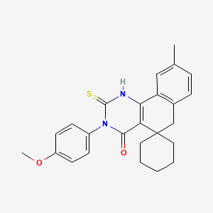 molecular formula C25H26N2O2S B3515004 3-(4-methoxyphenyl)-9-methyl-2-thioxo-2,3-dihydro-1H-spiro[benzo[h]quinazoline-5,1'-cyclohexan]-4(6H)-one 