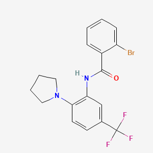 molecular formula C18H16BrF3N2O B3515007 2-bromo-N-[2-(pyrrolidin-1-yl)-5-(trifluoromethyl)phenyl]benzamide 