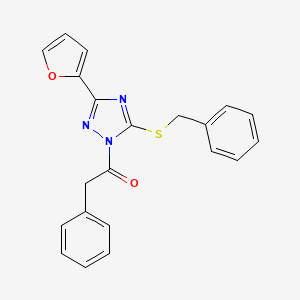 5-(benzylthio)-3-(2-furyl)-1-(phenylacetyl)-1H-1,2,4-triazole