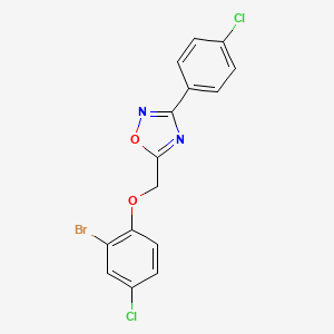 5-[(2-bromo-4-chlorophenoxy)methyl]-3-(4-chlorophenyl)-1,2,4-oxadiazole