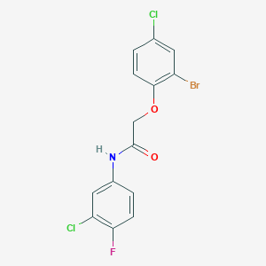 molecular formula C14H9BrCl2FNO2 B3515061 2-(2-bromo-4-chlorophenoxy)-N-(3-chloro-4-fluorophenyl)acetamide 