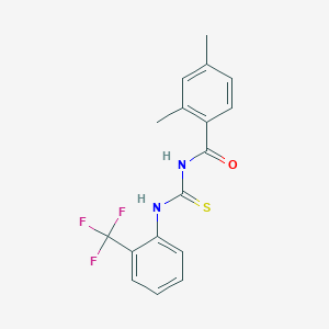 molecular formula C17H15F3N2OS B3515077 2,4-dimethyl-N-{[2-(trifluoromethyl)phenyl]carbamothioyl}benzamide 