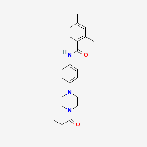 molecular formula C23H29N3O2 B3515124 2,4-dimethyl-N-{4-[4-(2-methylpropanoyl)piperazin-1-yl]phenyl}benzamide 