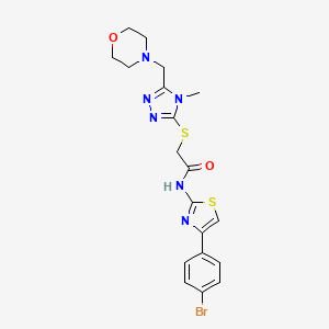 molecular formula C19H21BrN6O2S2 B3515134 N-[4-(4-bromophenyl)-1,3-thiazol-2-yl]-2-{[4-methyl-5-(morpholin-4-ylmethyl)-4H-1,2,4-triazol-3-yl]sulfanyl}acetamide 