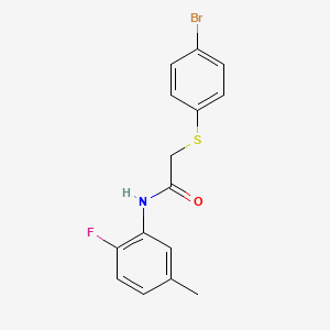 2-[(4-bromophenyl)thio]-N-(2-fluoro-5-methylphenyl)acetamide