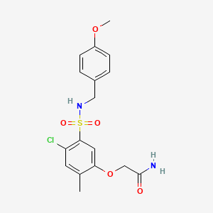 molecular formula C17H19ClN2O5S B3515199 2-(4-chloro-5-{[(4-methoxybenzyl)amino]sulfonyl}-2-methylphenoxy)acetamide 