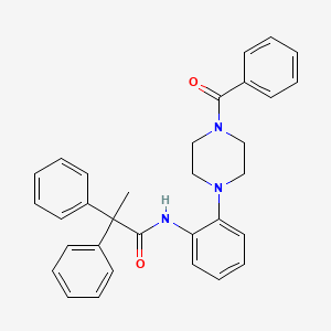 molecular formula C32H31N3O2 B3515211 N-[2-(4-benzoyl-1-piperazinyl)phenyl]-2,2-diphenylpropanamide 