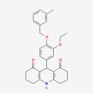 9-{3-ethoxy-4-[(3-methylbenzyl)oxy]phenyl}-3,4,6,7,9,10-hexahydro-1,8(2H,5H)-acridinedione