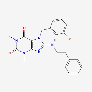 7-[(3-Bromophenyl)methyl]-1,3-dimethyl-8-[(2-phenylethyl)amino]-2,3,6,7-tetrahydro-1H-purine-2,6-dione