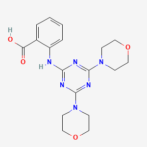 2-{[4,6-Di(morpholin-4-yl)-1,3,5-triazin-2-yl]amino}benzoic acid