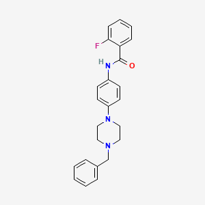 molecular formula C24H24FN3O B3515233 N-[4-(4-benzylpiperazin-1-yl)phenyl]-2-fluorobenzamide 