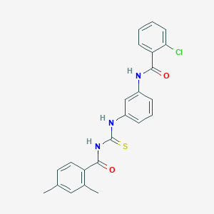 molecular formula C23H20ClN3O2S B3515245 N-[({3-[(2-chlorobenzoyl)amino]phenyl}amino)carbonothioyl]-2,4-dimethylbenzamide 