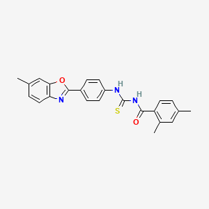 2,4-dimethyl-N-({[4-(6-methyl-1,3-benzoxazol-2-yl)phenyl]amino}carbonothioyl)benzamide