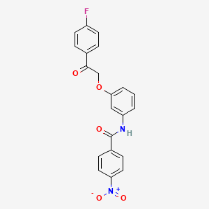 molecular formula C21H15FN2O5 B3515272 N-[3-[2-(4-fluorophenyl)-2-oxoethoxy]phenyl]-4-nitrobenzamide 