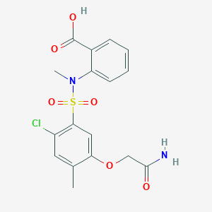 molecular formula C17H17ClN2O6S B3515291 2-[[5-(2-Amino-2-oxoethoxy)-2-chloro-4-methylphenyl]sulfonyl-methylamino]benzoic acid 