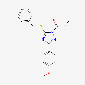 1-[5-(benzylsulfanyl)-3-(4-methoxyphenyl)-1H-1,2,4-triazol-1-yl]propan-1-one