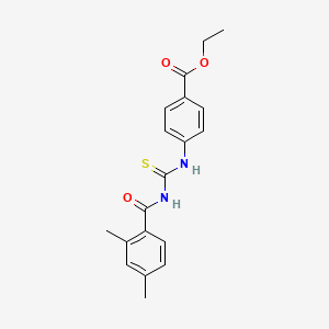 molecular formula C19H20N2O3S B3515313 Ethyl 4-({[(2,4-dimethylphenyl)carbonyl]carbamothioyl}amino)benzoate 