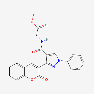 molecular formula C22H17N3O5 B3515321 methyl N-{[3-(2-oxo-2H-chromen-3-yl)-1-phenyl-1H-pyrazol-4-yl]carbonyl}glycinate 