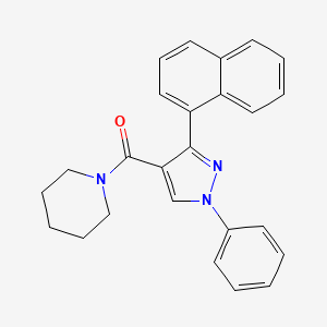 molecular formula C25H23N3O B3515333 (3-Naphthalen-1-yl-1-phenylpyrazol-4-yl)-piperidin-1-ylmethanone 