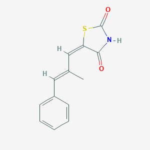 molecular formula C13H11NO2S B351534 (E)-5-((E)-2-甲基-3-苯基丙烯基)噻唑烷-2,4-二酮 CAS No. 292172-22-6