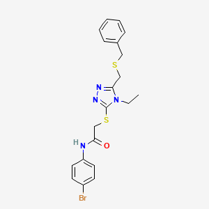 2-[[5-(benzylsulfanylmethyl)-4-ethyl-1,2,4-triazol-3-yl]sulfanyl]-N-(4-bromophenyl)acetamide