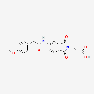 molecular formula C20H18N2O6 B3515353 3-(5-{[(4-methoxyphenyl)acetyl]amino}-1,3-dioxo-1,3-dihydro-2H-isoindol-2-yl)propanoic acid 