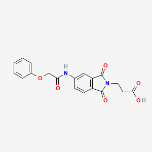 molecular formula C19H16N2O6 B3515355 3-{1,3-dioxo-5-[(phenoxyacetyl)amino]-1,3-dihydro-2H-isoindol-2-yl}propanoic acid 